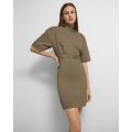 Theory Belted Shirt Dress in Stretch Cotton Twill