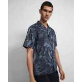Theory Noll Short-Sleeve Shirt in Palm Print Lyocell