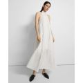 Theory Tiered Halter Maxi Dress in Cotton Blend