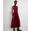 Theory Knit Combo Dress in Recycled Satin