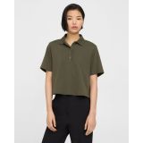 Theory Cropped Polo in Cotton Jersey