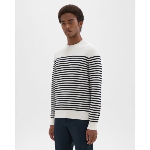 띠어리 Striped Crewneck Sweater in Merino Wool