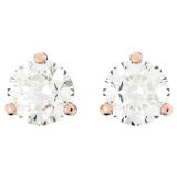 Swarovski Solitaire stud earrings, Round cut, White, Rose gold-tone plated