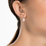 Swarovski Bella V drop earrings, Round cut, Gold tone, Rose gold-tone plated