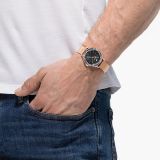 Swarovski Octea Nova Mini watch, Swiss Made, Metal bracelet, Black, Rose gold-tone finish