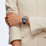 Swarovski Octea Lux watch, Swiss Made, Moon, Leather strap, Blue, Stainless steel