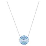Swarovski Globe necklace, Round cut, Blue, Rhodium plated