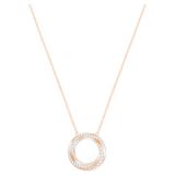 Swarovski Hilt necklace, Round shape, White, Rose gold-tone plated