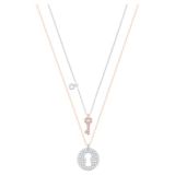Swarovski Crystal Wishes pendant, Set (2), Key, Pink, Mixed metal finish