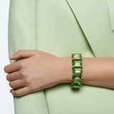 Swarovski Millenia bracelet, Oversized crystals, Octagon cut, Green, Gold-tone plated