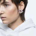 Swarovski Mesmera clip earring, Single, Triangle cut, White, Rhodium plated