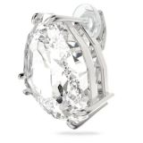 Swarovski Mesmera clip earring, Single, Triangle cut, White, Rhodium plated