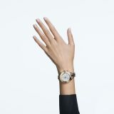 Swarovski Octea Lux Sport watch, Swiss Made, Metal bracelet, Gold tone, Champagne gold-tone finish