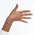 Swarovski Millenia bracelet, Square cut, Medium, Blue, Rhodium plated