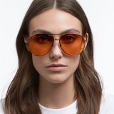 Swarovski Sunglasses, Pilot shape, Gradient tint, SK0343-H 36F, Brown