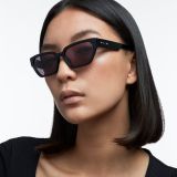 Swarovski Sunglasses, Narrow cat-eye, SK0348 01A, Black