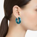 Swarovski Lucent hoop earrings, Statement, Round shape, Blue