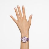 Swarovski Octea Lux Chrono watch, Swiss Made, Leather strap, Purple, Rose gold-tone finish