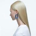 Swarovski Lucent hoop earrings, Statement, Octagon shape, Blue