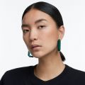 Swarovski Lucent hoop earrings, Statement, Octagon shape, Green