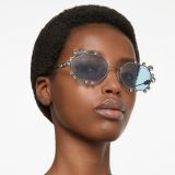 Swarovski Sunglasses, Narrow, Octagon shape, SK0376 20V, Blue