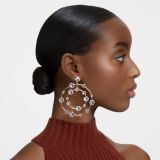 Swarovski Constella clip earrings, Round cut, White, Gold-tone plated
