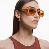 Swarovski Sunglasses, Octagon shape, Pave, SK0345 39E, Orange