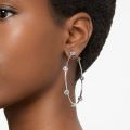 Swarovski Constella hoop earrings, Round cut, Small, White, Rhodium plated