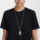 Swarovski Iconic Swan necklace, Swan, Long, White, Rhodium plated