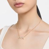 Swarovski Mother’s Day necklace, Heart, White, Gold-tone plated