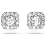 Swarovski Essentials stud earrings, Diamond TCW 0.30 carat, Center Stone 0.09 carat each, Sterling Silver, Rhodium plated