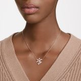 Swarovski Volta necklace, Bow, Small, White, Rose gold-tone plated