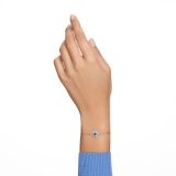 Swarovski Angelic bracelet, Square cut, Blue, Rhodium plated