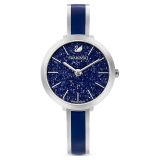 Swarovski Crystalline Delight watch, Swiss Made, Metal bracelet, Blue, Stainless steel