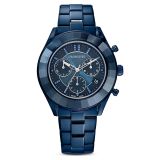 Swarovski Octea Lux Sport watch, Swiss Made, Metal bracelet, Blue, Blue finish