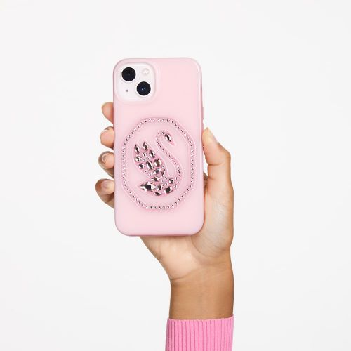 스와로브스키 Swarovski Smartphone case, Swan, iPhone 14, Pale pink