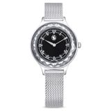Swarovski Octea Nova watch, Swiss Made, Metal bracelet, Black, Stainless steel