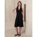Linen-Blend Knee-Length Dress