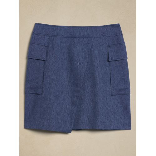 바나나리퍼블릭 Linen-Blend Wrap Mini Skirt