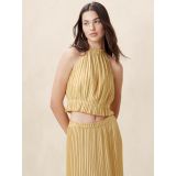 Cropped Pleated Halter Top