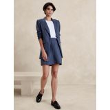 Linen-Blend Wrap Mini Skirt