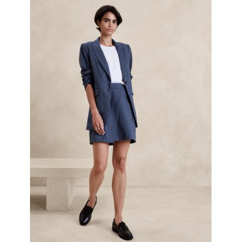 바나나리퍼블릭 Linen-Blend Wrap Mini Skirt