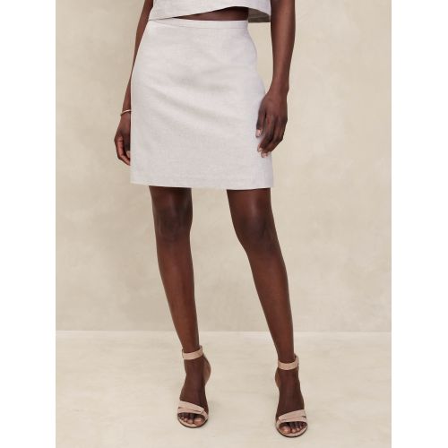 바나나리퍼블릭 Linen-Blend Mini Skirt