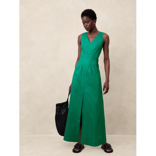 바나나리퍼블릭 Linen-Blend Seam Bodice Maxi Dress
