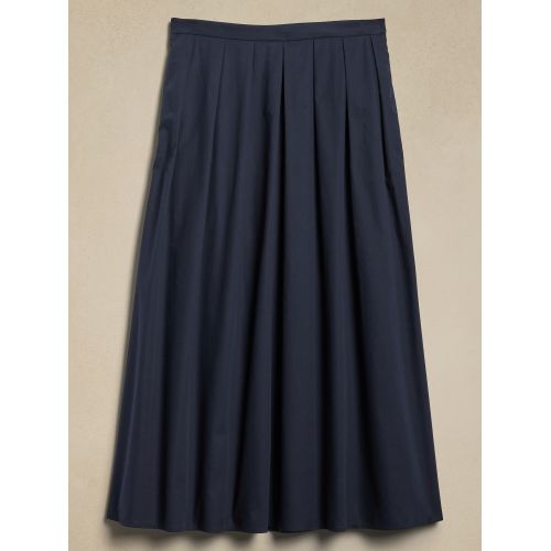 바나나리퍼블릭 Poplin Pleated Midi Skirt