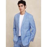 Tailored-Fit Windowpane Suit Jacket