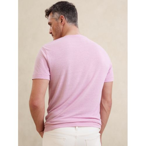 바나나리퍼블릭 Linen-Blend Notch T-Shirt