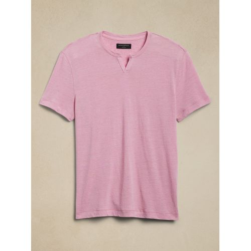 바나나리퍼블릭 Linen-Blend Notch T-Shirt