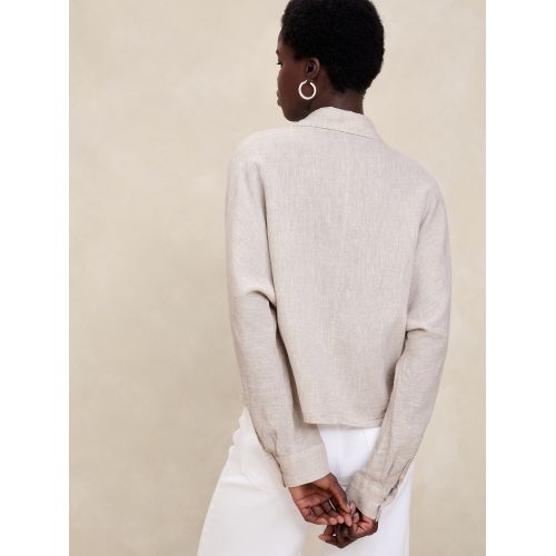바나나리퍼블릭 Linen-Blend Dolman-Sleeve Shirt