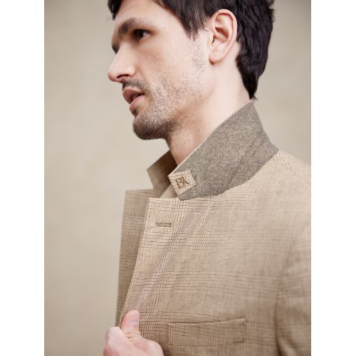 바나나리퍼블릭 Tailored-Fit Linen-Blend Glen Plaid Suit Jacket